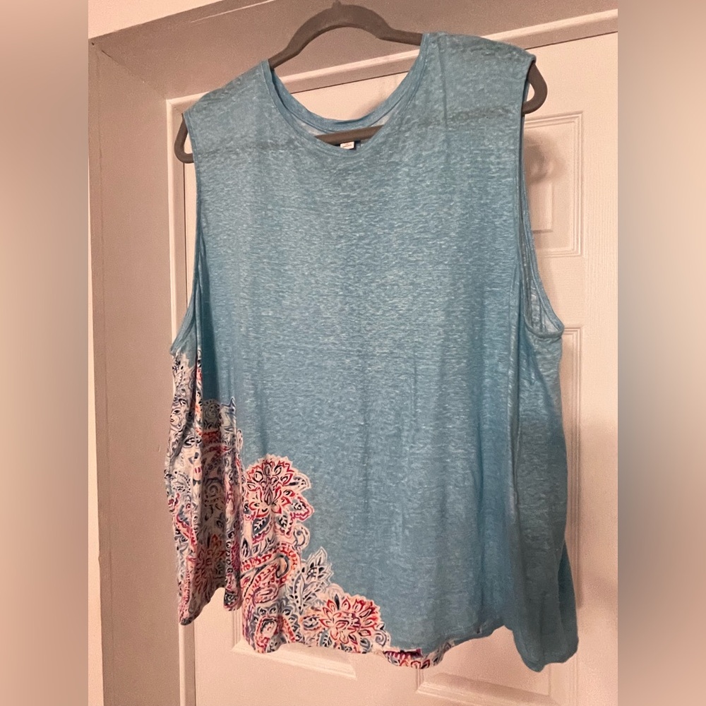 J Jill Love Linen Sleeveless Top 3X
